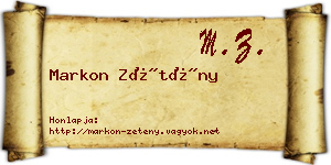 Markon Zétény névjegykártya